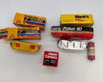 Vintage Expired Camera Film Lot: Kodak Gold, Pulser, Black's, Japan Camera (110, 126, 127)