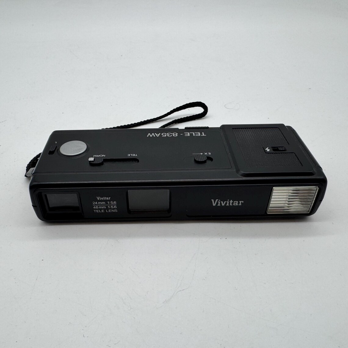 Vintage 1980s Vivitar Tele 835AW 35mm Film Camera – Dual Lens Compact Point & Shoot (Untested), foto 2 di 4