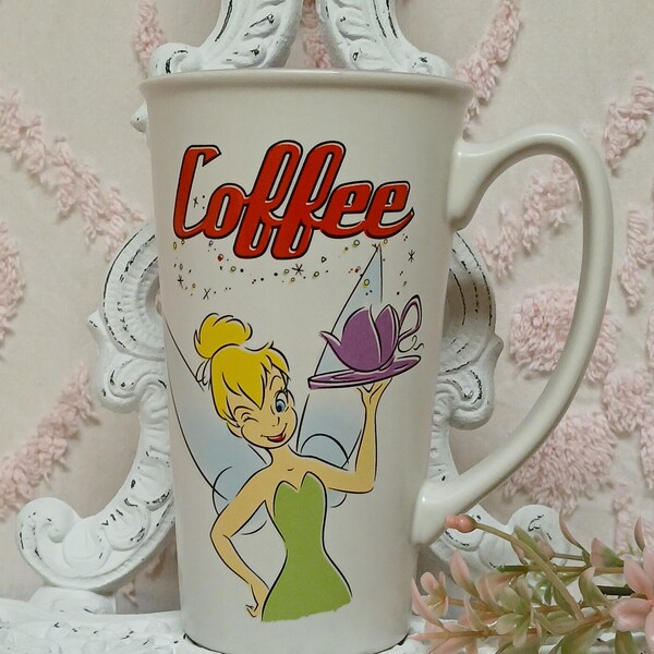 DISNEY TINKERBELL Coffee Mug*ViNTaGe Disney Fairies*Tinkerbell ReTrO Drinking Glass Mug