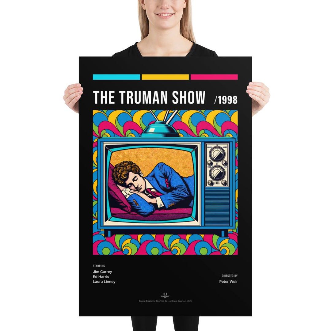 ZOEOPR Poster The Truman Show Film di Jim Carrey Film Classico Stampa Artistica Poster di Star del Cinema Decorazioni per la casa Poster e Stampe 50 * 70 cm Senza Cornice