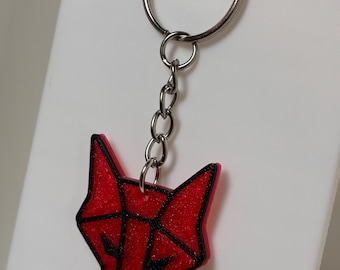 Red Rising Howler Keychain – Translucent Red 3D Printed Bag Charm, Keyring