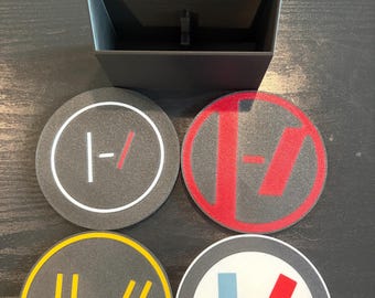 Posavasos con el logotipo de Twenty One Pilots, impreso en 3D, TOP Merch