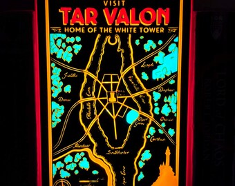 Wheel of Time Light Box – Visit Tar Valon Travel Poster Style Wall Decor