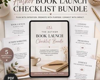 Book Launch Checklist for Authors | Self-Published Author Launch Plan | Book Marketing Strategy | Passive Income for Writers PDF Download