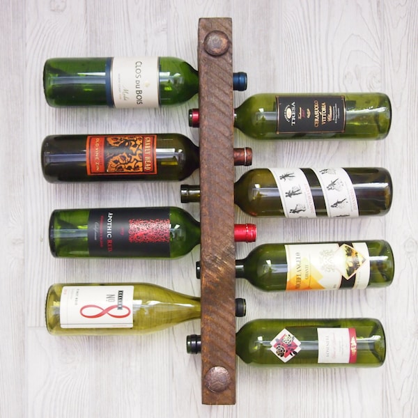 Wood Wine Rack, Wine Rack Wall Mounted, Unique Wedding Gift, 5th Anniversary Gift for him, 5th Anniversary gift, Inexpensive wedding gift