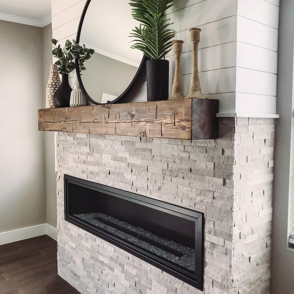 Fireplace Mantel, Barn Beam Mantel, Wooden Beam Mantel, 8" x 8" Mantel, Rough Hewn, Fireplace Mantel, Barn Beam Mantel, Rustic Wood Mantel