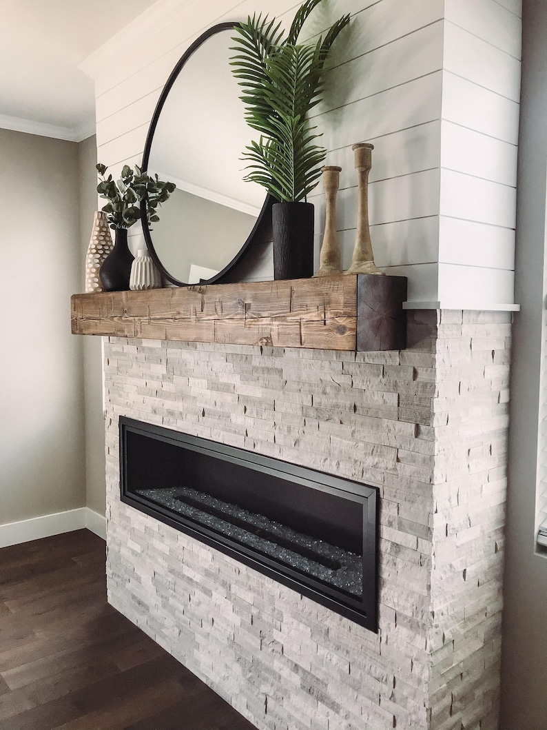 Farmhouse Wood Barn Beam Mantel 8x8 image 1