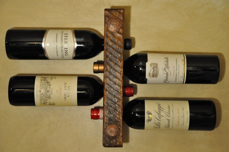 Wall Mounted Wine Rack 4 Bottle Vertical Wine Rack Wine Etsy