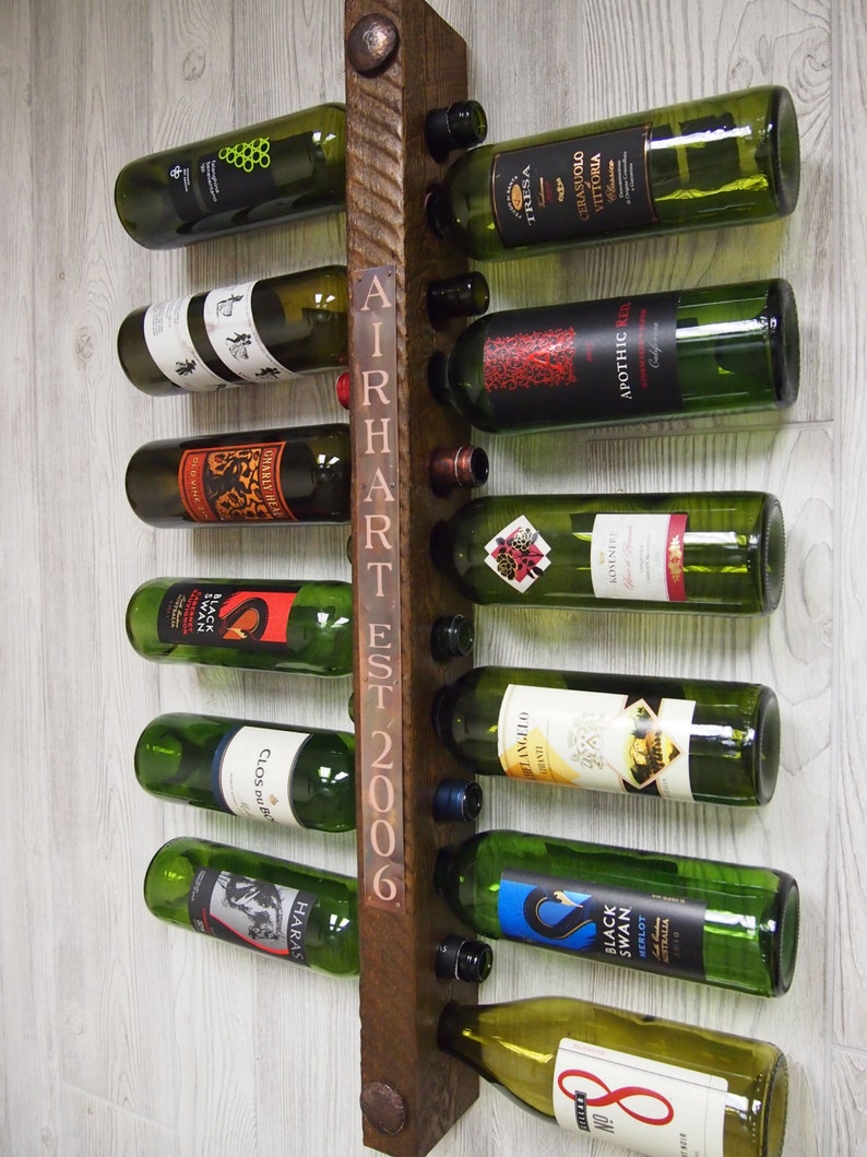 Vertical Wine Rack 12 Bottle Personalized Wedding Gift Etsy