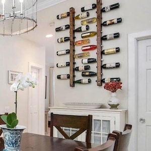 Vertical Wine Rack 12 Bottle Ladders Set of 2 image 1