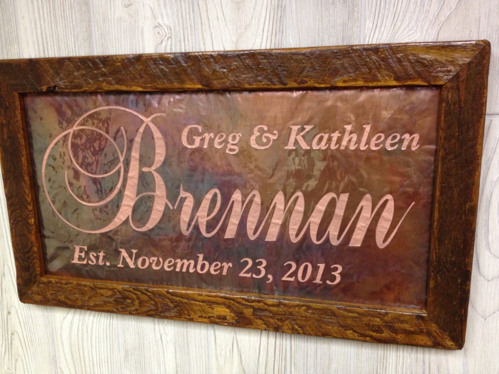 Personalized Wedding Gift Custom Name Sign 7th Anniversary Etsy