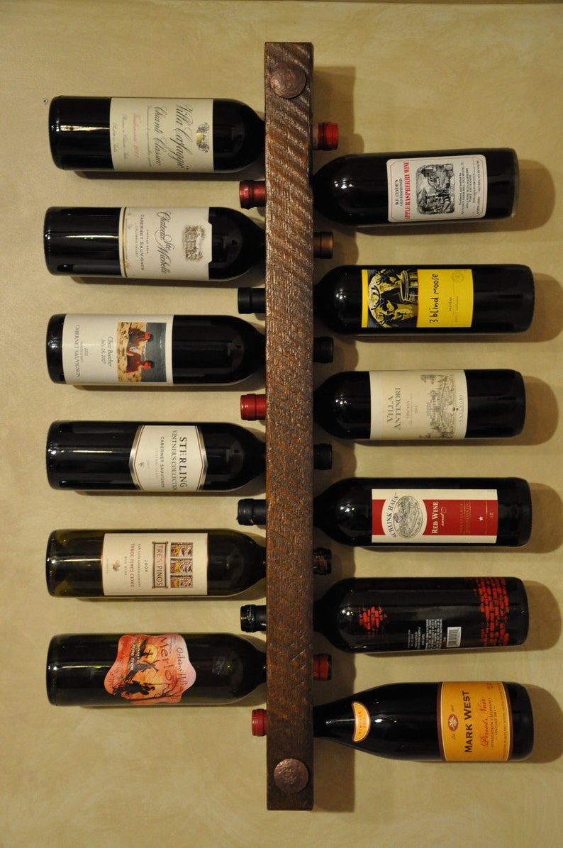 Wall Mounted Wine Rack 12 Bottle Vertical Wine Rack Wine Etsy