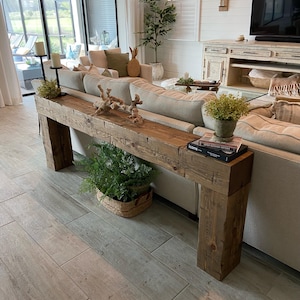 Rustic Refined Wall Table, Console Table, Big Timber Entryway Table, Beam Table, Behind Couch Table, Rustic Furniture