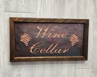 Wine Cellar Copper Engraving, Wine Room Decor, Wine Room, Copper Sign, Copper Sign, Copper Anniversary, Bar Sign, Wine Sign