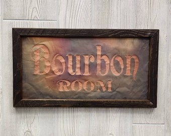 Bourbon Room Copper Engraving, Bourbon Decor, Whiskey, Bourbon Gift, Copper Anniversary Gift for Him