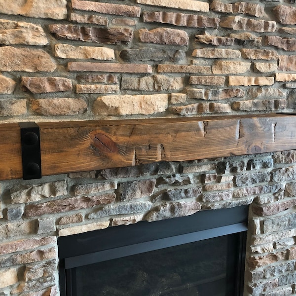 Barn Beam Mantel, 6" x 8" Wooden Mantel,  Fireplace Mantel, Fireplace Mantle, Wooden Mantel, Rustic Wood Mantel, Barn Beam Mantel