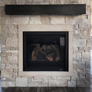 Metal Mantel, Steel Fireplace Mantel, 7-1/2 x 7-1/2 x 60 Mantel, Modern Industrial Mantel, Non Combustible Mantel, Blackened Patina image 1