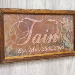 7th Anniversary Gift, Copper Anniversary, Personalized Name Sign, Established date sign, Copper Anniversary Gift, Wedding Gift image 2