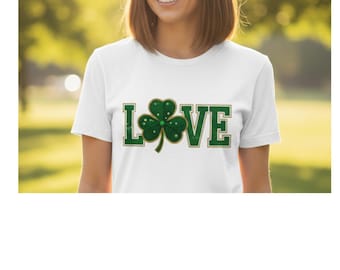 Camiseta Shamrock LOVE / Gráfico de trébol del Día de San Patricio