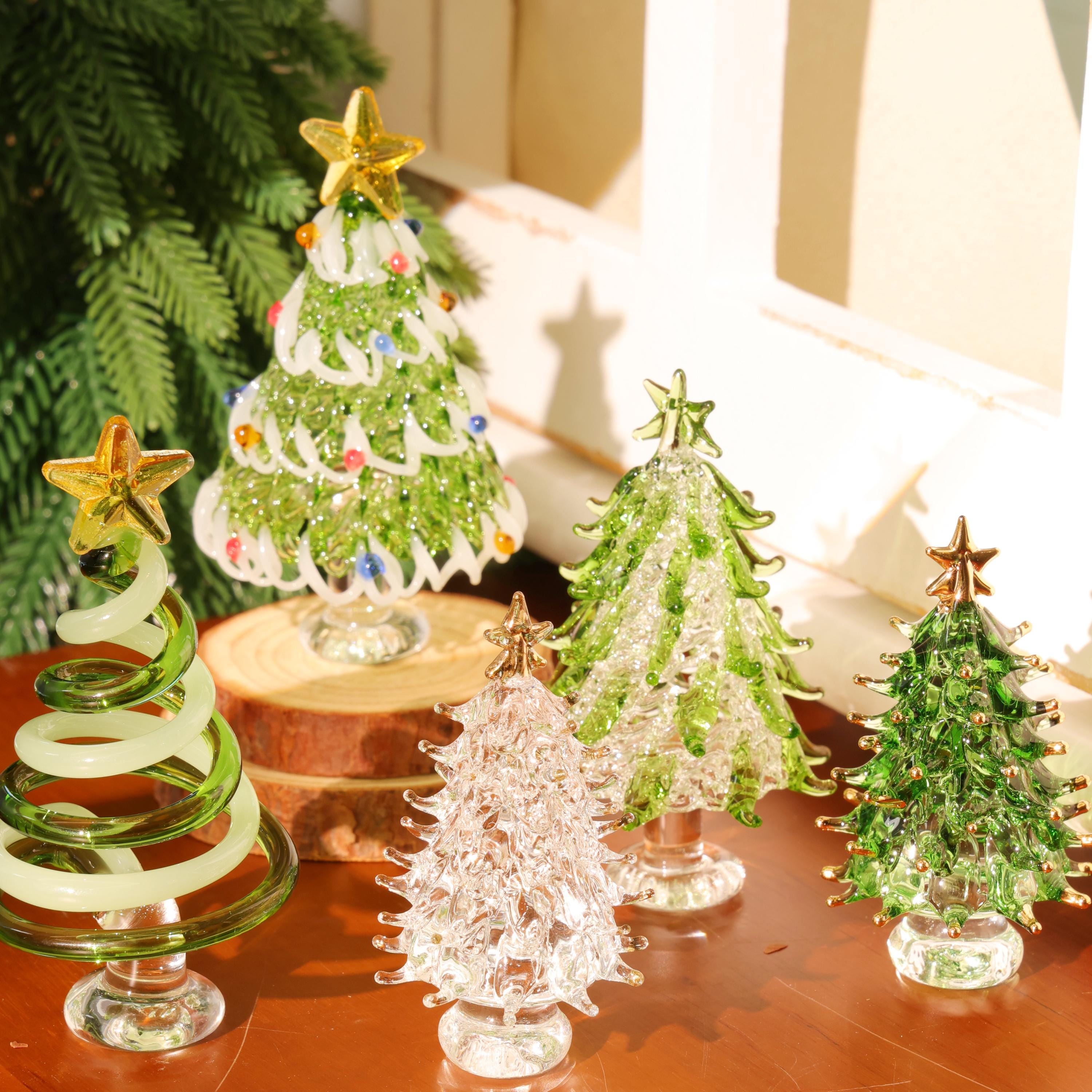 Decorazione albero di vetro di pavone di lucentezza - 1 articolo spedito