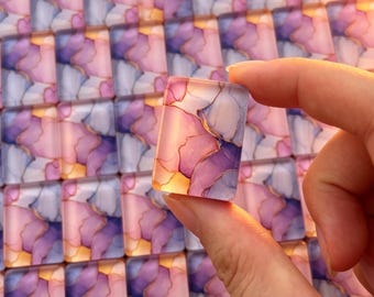 オレンジピンクのパール調麻雀セット、パステルカラーの花柄アクリルタイル、ゲームナイトにぴったりのエレガントなアメリカン麻雀ギフト