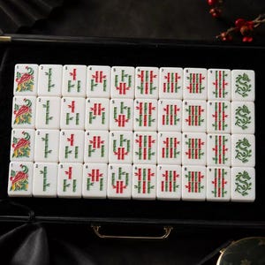 Set di Mahjong americano rosa perlato, tessere Mahjong floreali pastello, set da gioco in stile quarzo rosa, regalo per gli amanti del Mahjong immagine 6