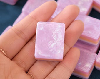 Purple American Mahjong Set, Pearlescent Acrylic Lavender Tiles, Game Night Gift for Her, Shimmer Amethyst Luxury Board Game