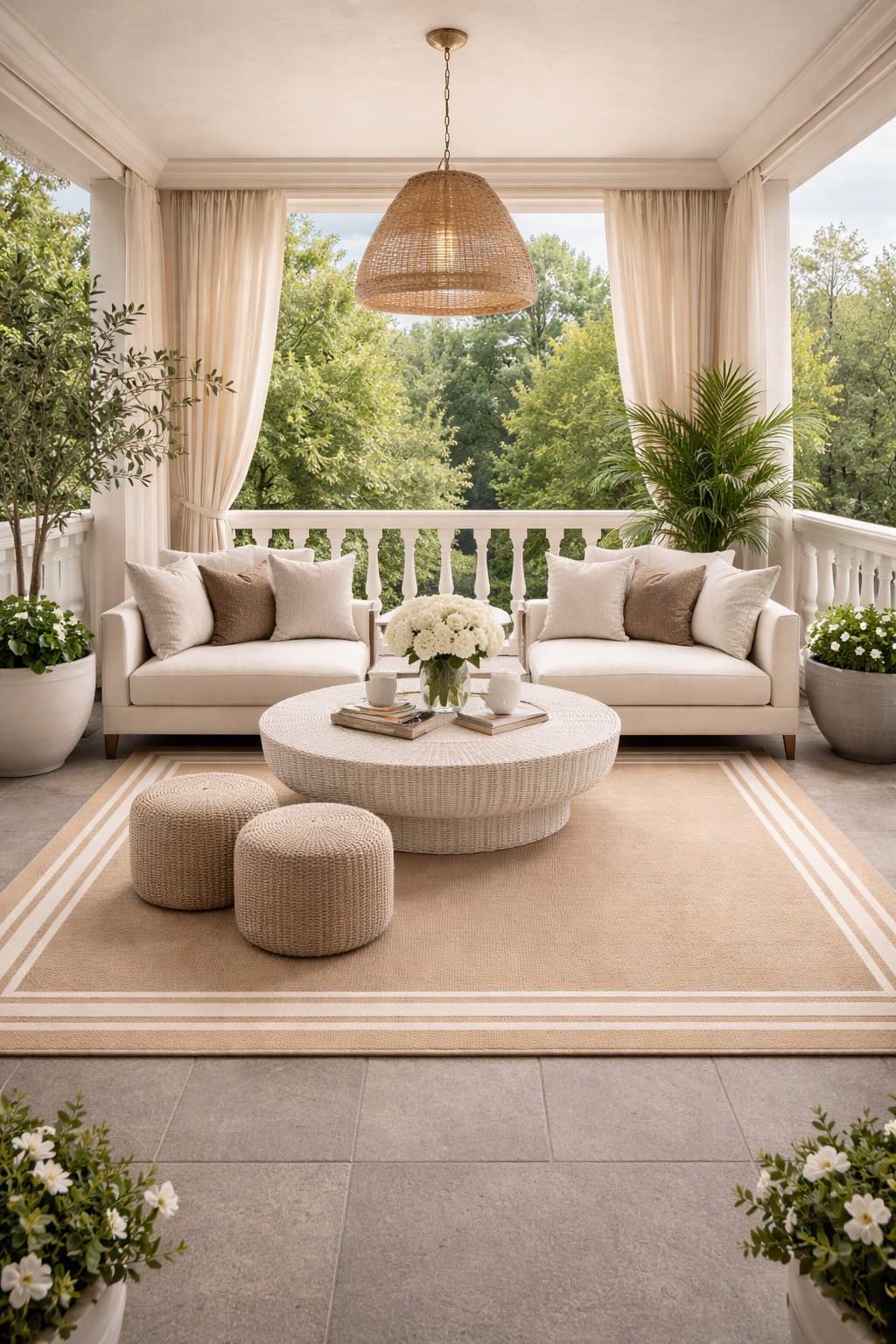 Handmade Neutral Border Area Rug – Beige Cream Minimalist Carpet - Etsy