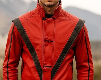 Men's Michael Jackson King of Pop Red Thriller Jacket Cosplay