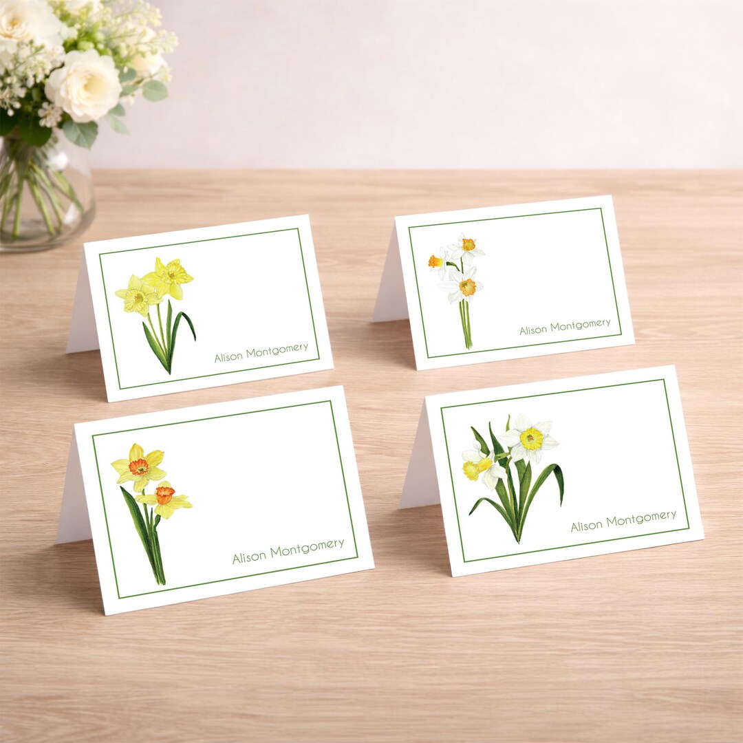 Personalized Notecards, Custom Thank You Cards, Daffodil Note Cards ...