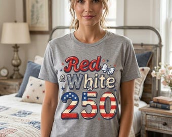 Paquete de PNG de América 250, Rojo Blanco y 250, Diseño de camiseta del 250 aniversario de EE. UU., PNG del 4 de julio, PNG del Día de la Independencia, SVG, camisetas, gorra