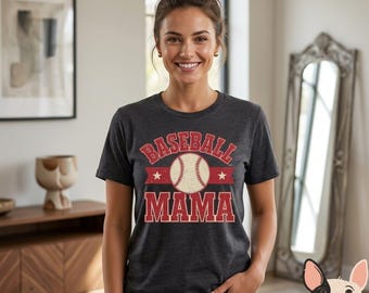 Mamá de béisbol retro PNG, lazo de béisbol PNG, diseño de camiseta para el día del partido, sublimación de mamá de béisbol, mamá de béisbol infantil PNG, béisbol retro a cuadros