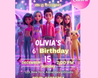 K-Pop Anime Birthday Invitation | Editable Kids Party Invite (Digital Download)
