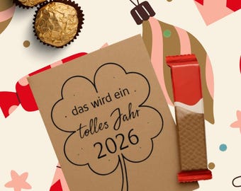Silvester Glücksbringer Vorlage 2026 zum Ausdrucken (PDF & PNG)