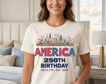 Paquete de imágenes PNG de EE. UU. 250 años, diseño de sublimación floral de cumpleaños de América, 4 de julio de 2026, PNG de camiseta de aciano rosa patriótica, 250 aniversario