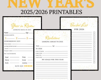 Imprimibles de Año Nuevo 2025 Resumen del año 2026 Ideas para Año Nuevo Resoluciones 2025 Actividades de Año Nuevo Tarjetas de reflexión familiar Cápsula del tiempo BG2