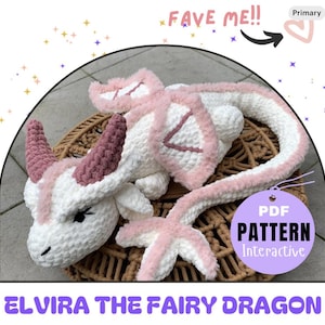 Elvira der Feen-Drache Häkelanleitung PDF • Amigurumi Plüschtier PDF-Download