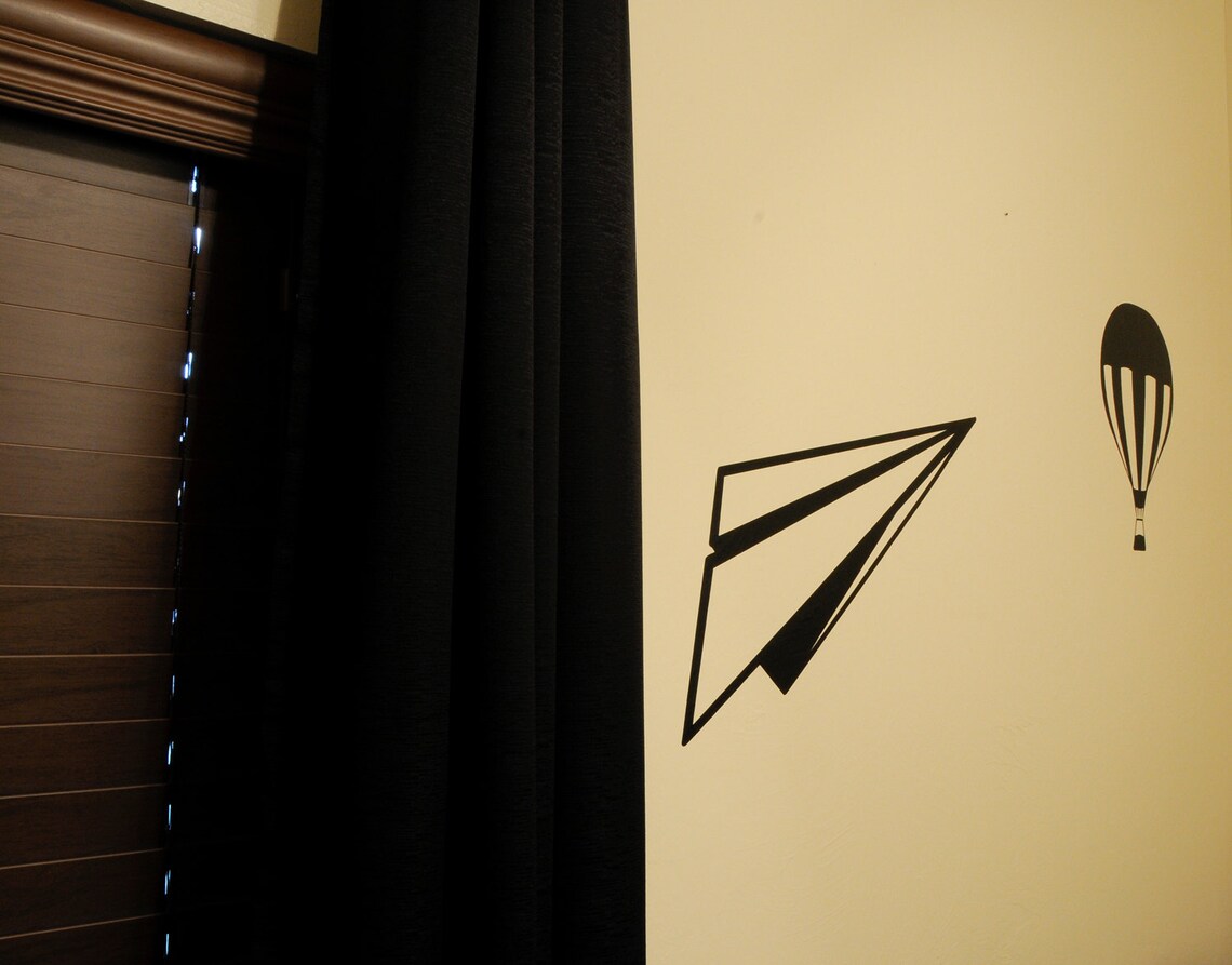 Paper Airplane Wall Decal Etsy