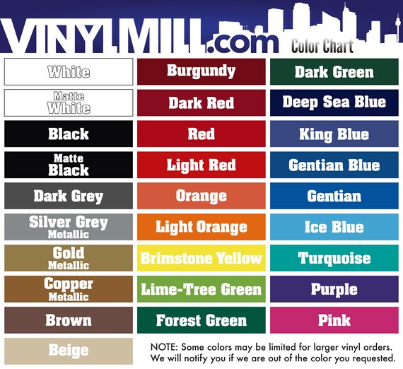 Coroplast Color Chart