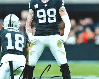 Maxx Crosby Signed Autographed NFL 8x10 Photo with COA Las Vegas Raiders Authentic Memorabilia