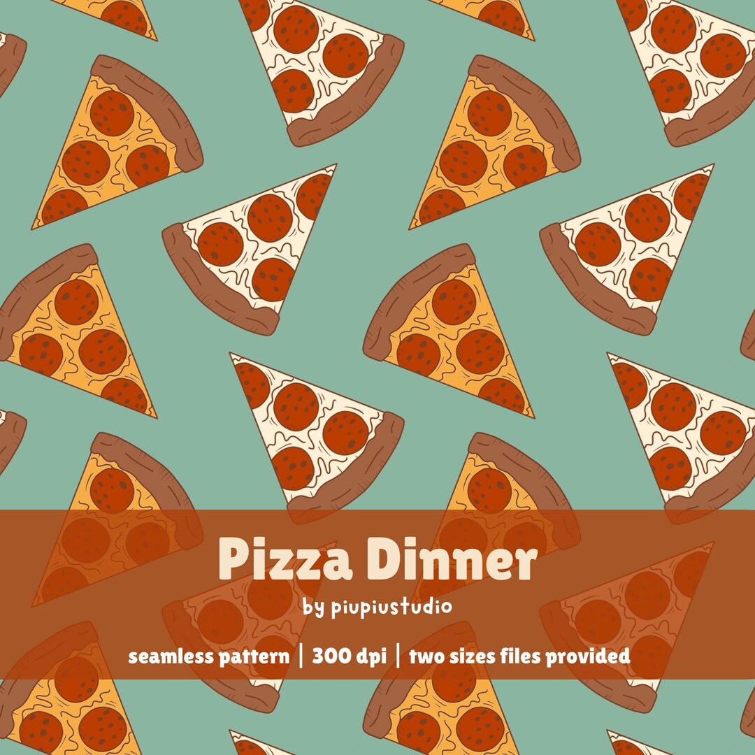 Pepperoni Pattern Free Pizza Dinner Seamless Pattern, Pepperoni Pizzeria Printable Food Wrap ...