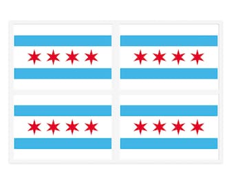 Chicago Flag Sticker Sheet - Set of 4 Stickers