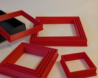 10-Piece Nesting Square Cutters with Storage Case | Modular Studio Forms