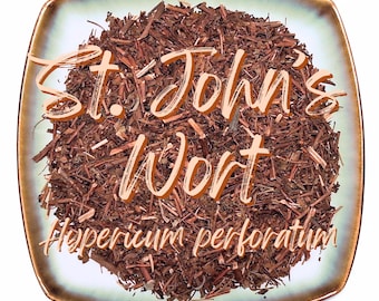 Hierba de San Juan seca - Hierba seca orgánica a granel - Hypericum perforatum - Hierbas de hojas sueltas cortadas y tamizadas para infusiones.