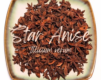 Dried Star Anise - Organic Dried Seed Pods - Illicium verum - Whole Spice Herb for Herbal Tea