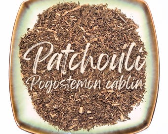 Dried Patchouli - Organic Bulk Dried Herb - Pogostemon cablin - Cut & Sifted Loose Leaf Herbs for Herbal Tea