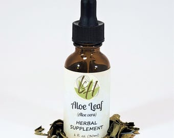 Aloe Leaf Peel Tincture 1oz - Handcrafted Herbal Extract Dropper Bottle - Aloe vera - Natural Plant Based Vegan - Lowcountry Herbs