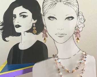 2 Models, Earrings and Necklace