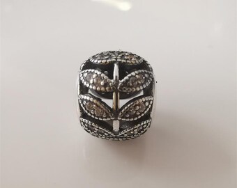 pandora s925 charm"sparkling leaves openwork charm