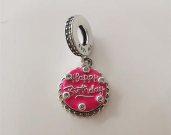 Charm colgante rosa de Pandora con forma de pastel de cumpleaños, lanzamiento de 2020